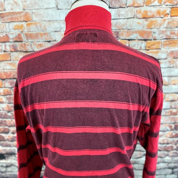 Unionbay Red Striped Skate Turtleneck Sweatshirt M - Picture 3 of 5